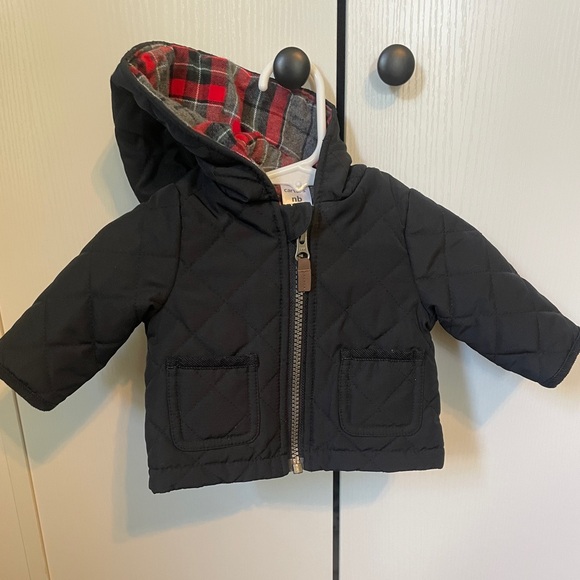 Carter’s Newborn Flannel Lined Coat - Picture 1 of 4